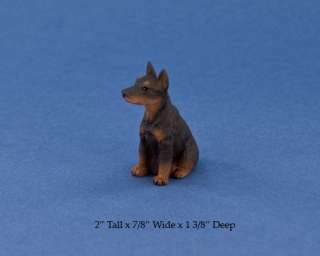 Dollhouse Miniature Doberman Pinscher Puppy Dog #DP25B  