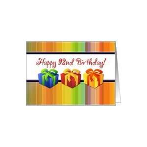  Happy 92nd Birthday   Colorful Gifts Card: Toys & Games
