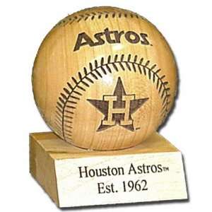   : Houston Astros MLB Laser Engraved Wood Baseball: Sports & Outdoors
