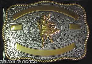   Buckle Silver Gold Rope Edge Bull Rider Bullrider by Crumrine  