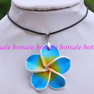 wholesale 24strs polymer clay flower pendants neckaces  