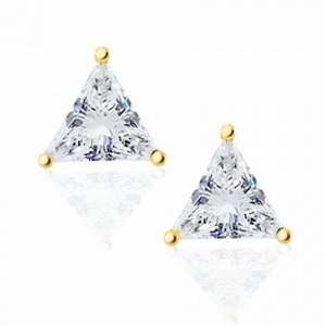   Trillion Cut CZ Unisex Triangle Stud Earrings (0.75ct 5mm) Jewelry