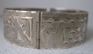 Sterling Silver 925 Engraved Etched Bracelet 3/4 wide  