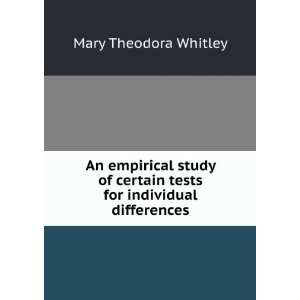  An empirical study of certain tests for individual 