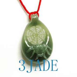 Hand Carved Natural Jade Nephrite Spider / Net Pendant  