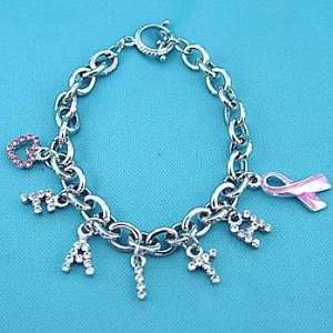  Breast Cancer ~Bracelet ~ Pink Ribbon ~ Faith ~ Austrian 