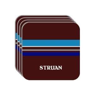 Personal Name Gift   STRUAN Set of 4 Mini Mousepad Coasters (blue 