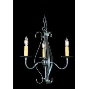   Metalcraft Wrought Iron Faux Candle 3 Light Mini Chandelier from th