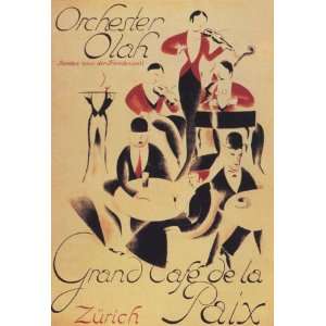   PAIX ORCHESTER OLAH SMALL VINTAGE POSTER CANVAS REPRO: Home & Kitchen