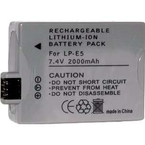  2000 mAh Battery for Canon 450D Rebel Xsi LP E5 LP E5 