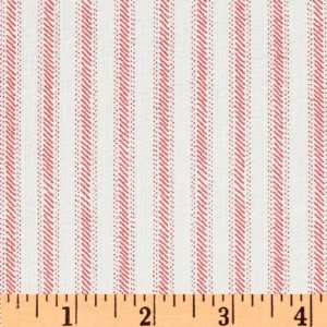  44 Wide Moda Cape Ann Ticking Stripe Sunset Pink Fabric 