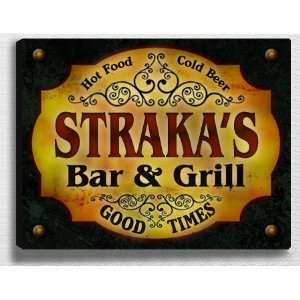  Strakas Bar & Grill 14 x 11 Collectible Stretched 