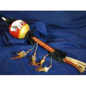  Hand Painted Gourd Rattle 16  Buffalo (70): Home 