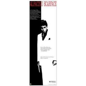  (12x36) Scarface Movie Al Pacino Black and White Poster 