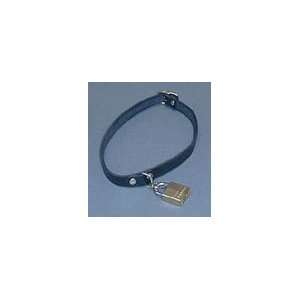  Leather Choker w Lock, Large: Health & Personal Care