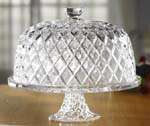 Fifth Avenue Crystal Pedestal Cake Plate w Dome NEW  