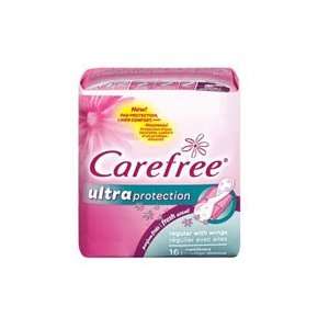 Carefree ultra protection scented pantiliners with wings, regular size 