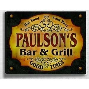  Paulsons Bar & Grill 14 x 11 Collectible Stretched 