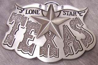 Pewter Belt Buckle Lone Star State of Texas silver NEW  