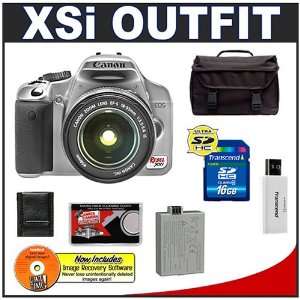  Rebel XSI 12MP Digital SLR Camera (Silver) + Canon 18 55mm IS Lens 