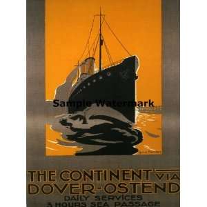  Steamboat Ship Continent Via Dover Ostend Sea Ocean Travel 
