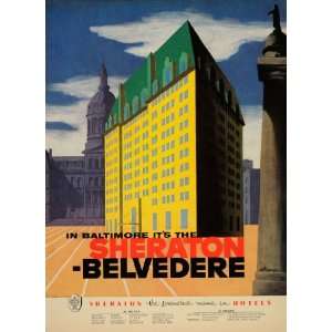  Belvedere Hotel Baltimore Maryland   Original Print Ad: Home & Kitchen