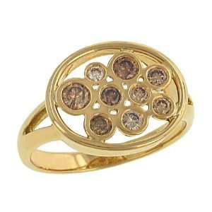    Ladies Flower Design Multi Colored Diamond Ring.50cttw: Jewelry
