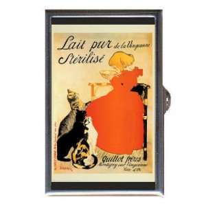  VINTAGE FRENCH MILK AD CATS Coin, Mint or Pill Box Made 