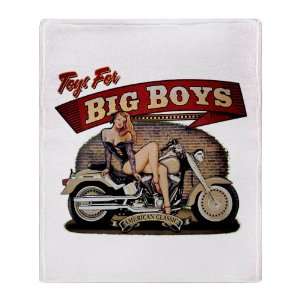  Stadium Throw Blanket Toys for Big Boys Lady on Motorcycle 