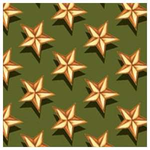 Olive Stars Fabric