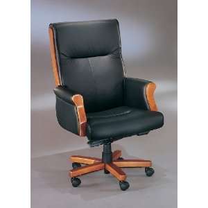  Belmont Executive Desk Chair with Exposed Wood Frame in 