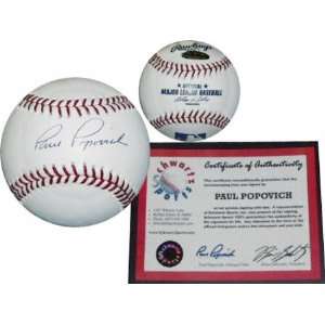  Paul Popovich Autographed Baseball: Sports & Outdoors