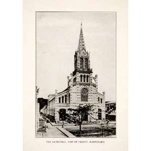 1926 Print Fort De France Martinique Caribbean Island Cathedral Roman 