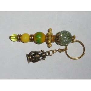  Handcrafted Bead Key Fob   Yellow/Gold*, Bronze*/Lantern 