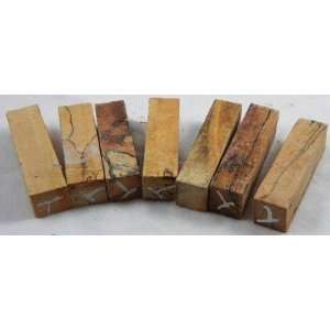  Tamarind Spalted/Stabilized 7 pc Pen Blank Shorts 3/4 x 2 