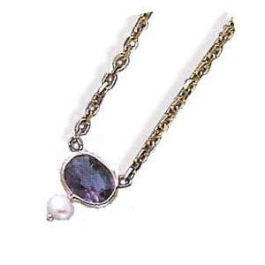   Oval Amethyst Pearl Necklace (1.30 cts.tw.) Evyatar Rabbani Jewelry