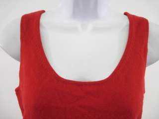 LAFAYETTE 148 Red Cashmere Sleeveless Sweater Top Sz S  