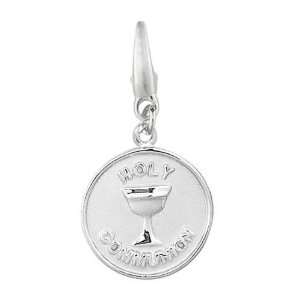    Sterling Silver HOLY COMMUNION DISC WITH CHALIS Charm Jewelry