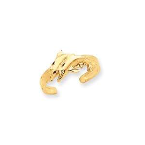  Dolphins Toe Ring in 14 Karat Gold Jewelry