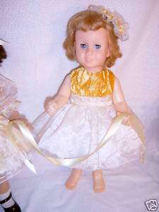 GOLDEN THREADS DRESS FOR YOUR VINTAGE CHATTY CATHY DOLL  