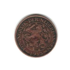  1913 Netherlands Cent Coin KM#152 