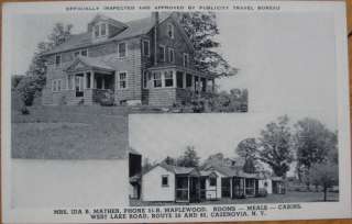 1930 NY PC Maplewood Guest Cabins  Cazenovia, New York  