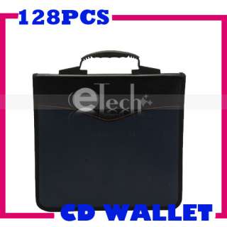 128 Capacity CD Storage Wallet Case Bag Black Blue NEW  