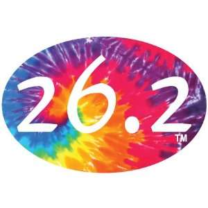  26.2 Tie dyed Oval Decal(blue): Sports & Outdoors