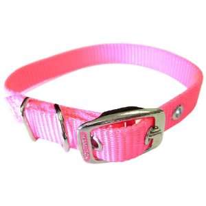   12 Inch Single Thick Nylon Deluxe Dog Collar, Hot Pink: Pet Supplies