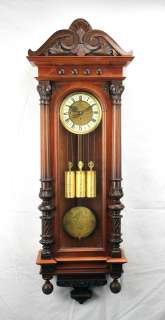 HIGHLY CARVED GERMAN GRAND SONNERIE 3 WEIGHT VIENNA REGULATOR WALL 