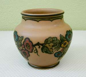 Hjorth 84 Stag Ceramic Vase Signed Denmark Pottery  