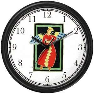 Woman Angel in Red & Gold   Cherub, Angel or Cupid Theme Wall Clock by 