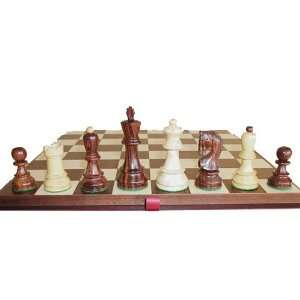   Chessmen with Dark Rosewood Maple Basic Board Chess Set Toys & Games