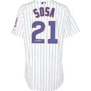 Sammy Sosa Chicago Cubs Autographed Majestic Athletic Authentic Home 